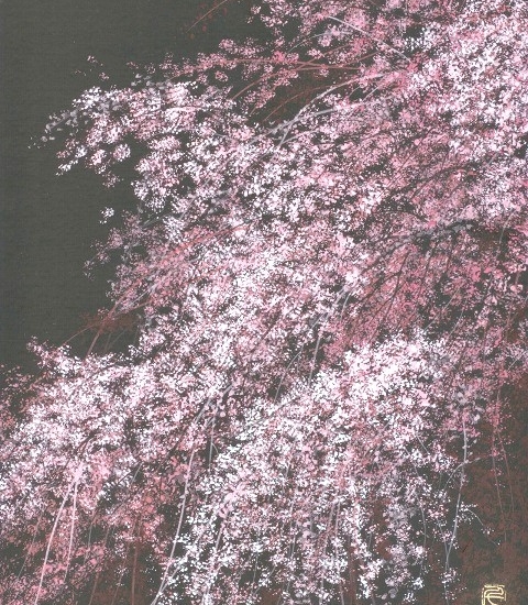 千住博の絵画作品　タイトルは、桜
